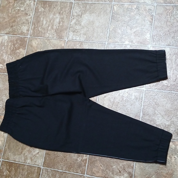 Belle By Kim Gravel Faux Leather Shiny Black Joggers Pants Size 16P - Picture 4 of 6